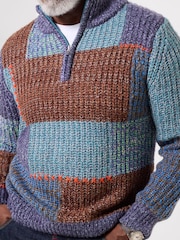 Joe Browns Perfect Patchwork Funnel Neck Jumper - Larawan 3 ng 7