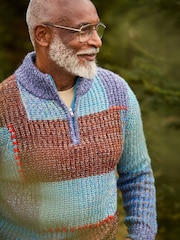 Joe Browns Perfect Patchwork Funnel Neck Jumper - Larawan 6 ng 7