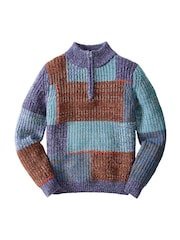 Joe Browns Perfect Patchwork Funnel Neck Jumper - Larawan 7 ng 7