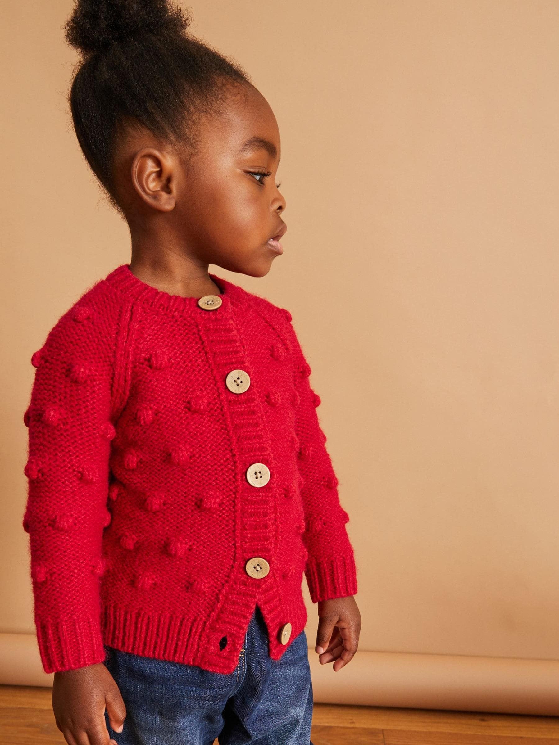 Buy Red Chunky Knit Bobble Cardigan (3mths-10yrs) from Next Belgium