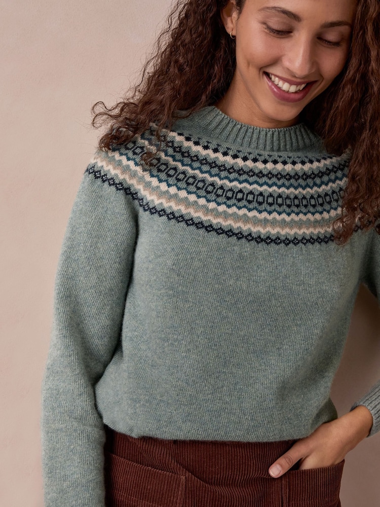 Celtic & Co. Ditsy Fair Isle Yoke Jumper - Imagen 1 de 8