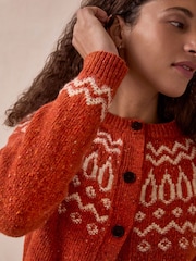 Celtic & Co. Orange Donegal Two Tone Fair Isle Cardigan - Image 4 of 7