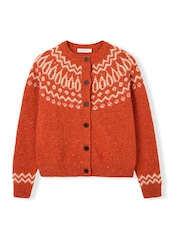 Celtic & Co. Orange Donegal Two Tone Fair Isle Cardigan - Image 5 of 7