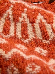 Celtic & Co. Orange Donegal Two Tone Fair Isle Cardigan - Image 6 of 7
