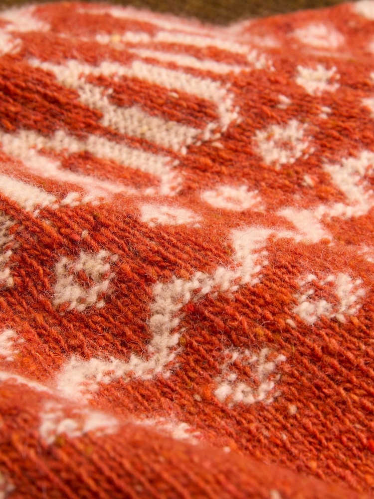 Celtic & Co. Orange Donegal Two Tone Fair Isle Cardigan - Image 7 of 7 Celtic & Co. Orange Donegal Two Tone Fair Isle Cardigan - Image 7 of 7