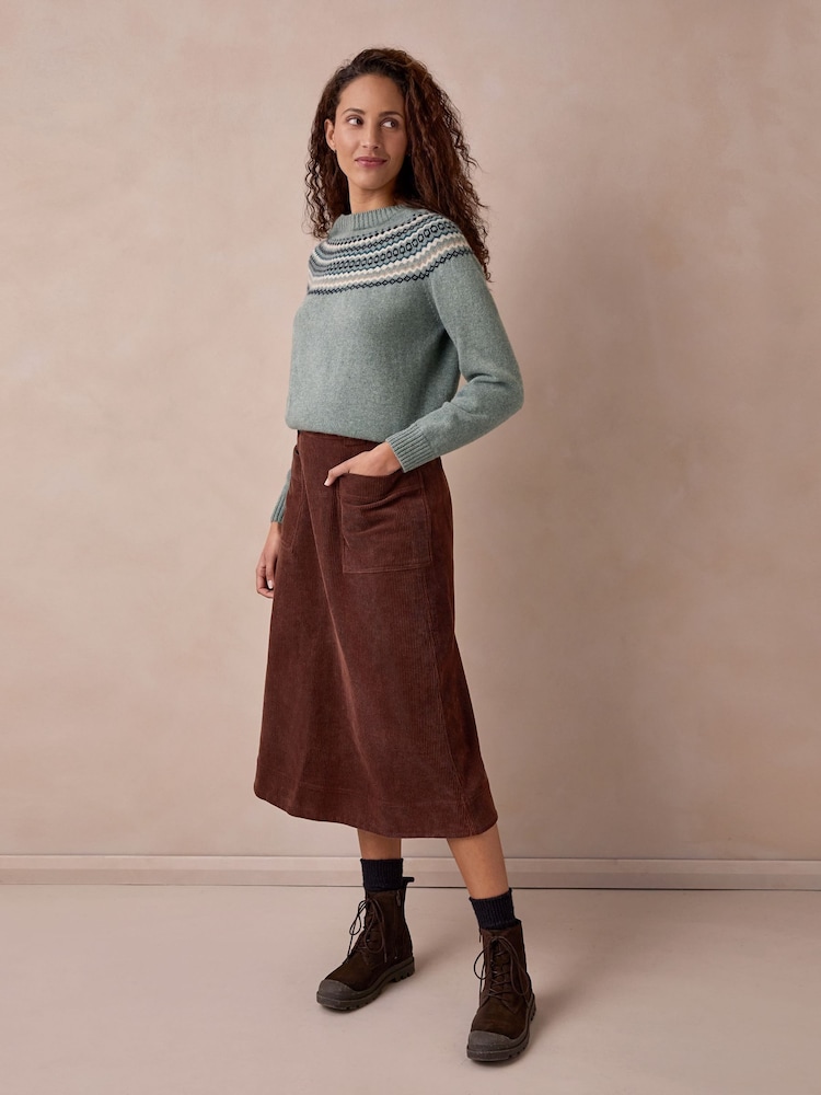 Celtic & Co. Brown Utility Cord Skirt - Image 2 of 6 Celtic & Co. Brown Utility Cord Skirt - Image 2 of 6