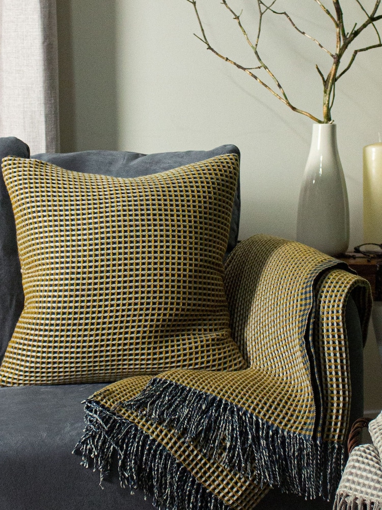 Furn Yellow Ronan Sherpa Waffle Fleece Throw - Image 1 of 2