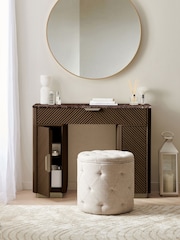 Dark Natural Valencia Solid Mango Wood 1 Drawer 2 Doors Dressing Table - Image 2 of 12