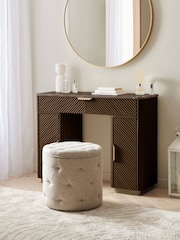 Dark Natural Valencia Solid Mango Wood 1 Drawer 2 Doors Dressing Table - Image 4 of 12