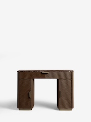 Dark Natural Valencia Solid Mango Wood 1 Drawer 2 Doors Dressing Table - Image 6 of 12