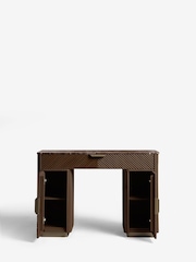 Dark Natural Valencia Solid Mango Wood 1 Drawer 2 Doors Dressing Table - Image 7 of 12