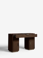 Dark Natural Valencia Solid Mango Wood 1 Drawer 2 Doors Dressing Table - Image 9 of 12