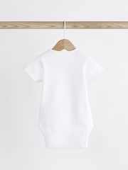 White Noahs Ark Baby Short Sleeve 100% Cotton Bodysuits 7 Pack - Image 10 of 15
