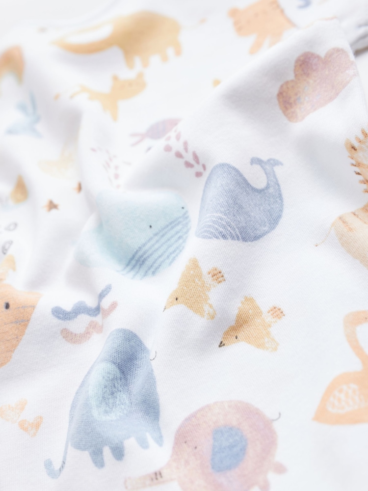 White Noahs Ark Baby Short Sleeve 100% Cotton Bodysuits 7 Pack - Image 15 of 15