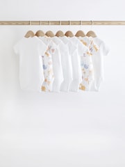 White Noahs Ark Baby Short Sleeve 100% Cotton Bodysuits 7 Pack - Image 2 of 15