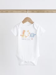 White Noahs Ark Baby Short Sleeve 100% Cotton Bodysuits 7 Pack - Image 3 of 15