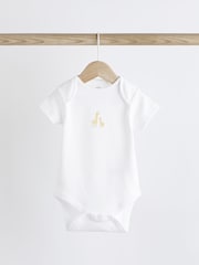 White Noahs Ark Baby Short Sleeve 100% Cotton Bodysuits 7 Pack - Image 5 of 15