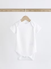 White Noahs Ark Baby Short Sleeve 100% Cotton Bodysuits 7 Pack - Image 6 of 15