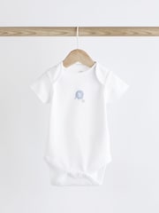 White Noahs Ark Baby Short Sleeve 100% Cotton Bodysuits 7 Pack - Image 7 of 15