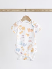 White Noahs Ark Baby Short Sleeve 100% Cotton Bodysuits 7 Pack - Image 8 of 15