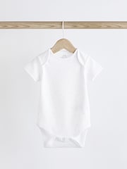 White Noahs Ark Baby Short Sleeve 100% Cotton Bodysuits 7 Pack - Image 9 of 15