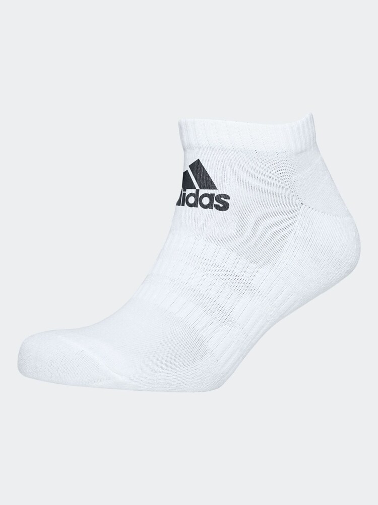 adidas White Adult Cushioned Low-Cut Socks 3 Pack - Image 2 of 2