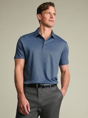 Charles Tyrwhitt Blue Pure Linen Polo Shirt - Image 1 of 5
