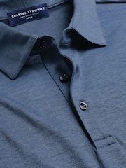 Charles Tyrwhitt Blue Pure Linen Polo Shirt - Image 4 of 5
