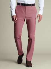 Charles Tyrwhitt Pink Ultimate Non-Iron Chino Trousers - Image 1 of 6