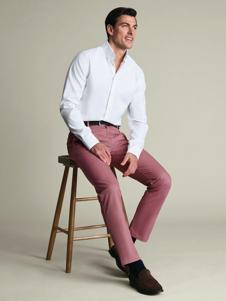 Charles Tyrwhitt Pink Ultimate Non-Iron Chino Trousers - Image 2 of 6
