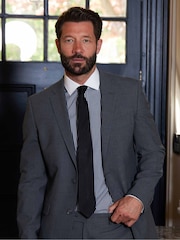 Savile Row Company Fine Twill Skinny Silk Black Tie - Image 1 of 4