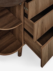Dark Natural Nomad Curve 6 Drawer Wide Chest - Image 10 of 10