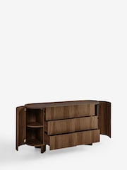 Dark Natural Nomad Curve 6 Drawer Wide Chest - Image 8 of 10