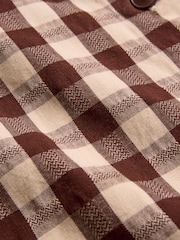 Celtic & Co. Brown Collarless Gingham Midi Dress - Image 7 of 9