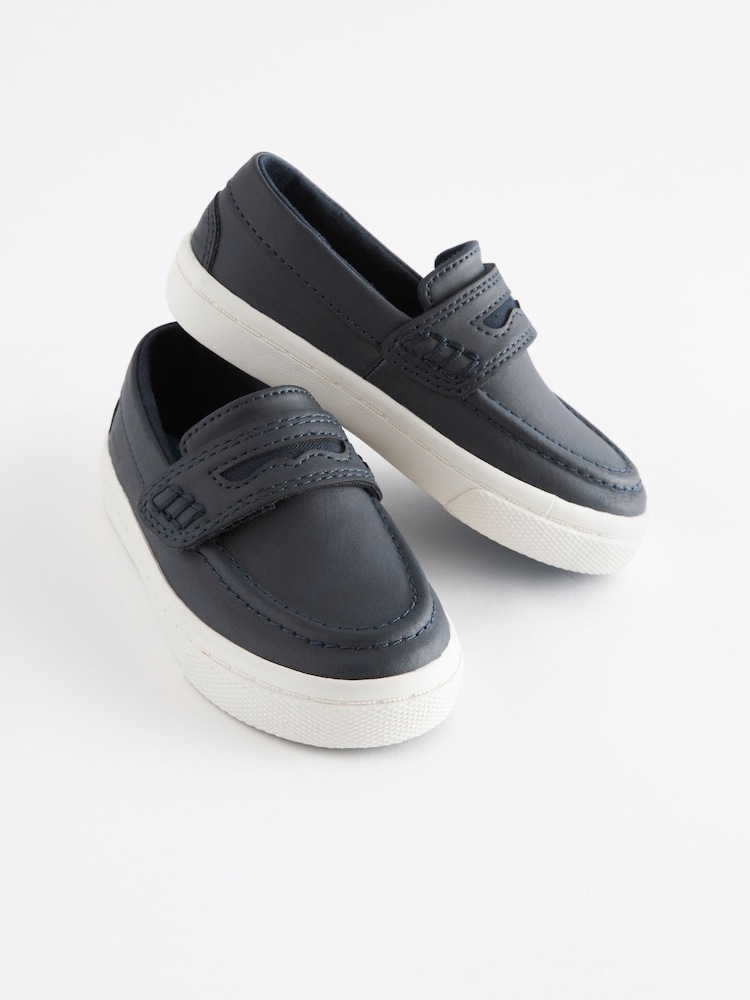Navy Standard Fit (F) Penny Loafers - Image 1 of 6