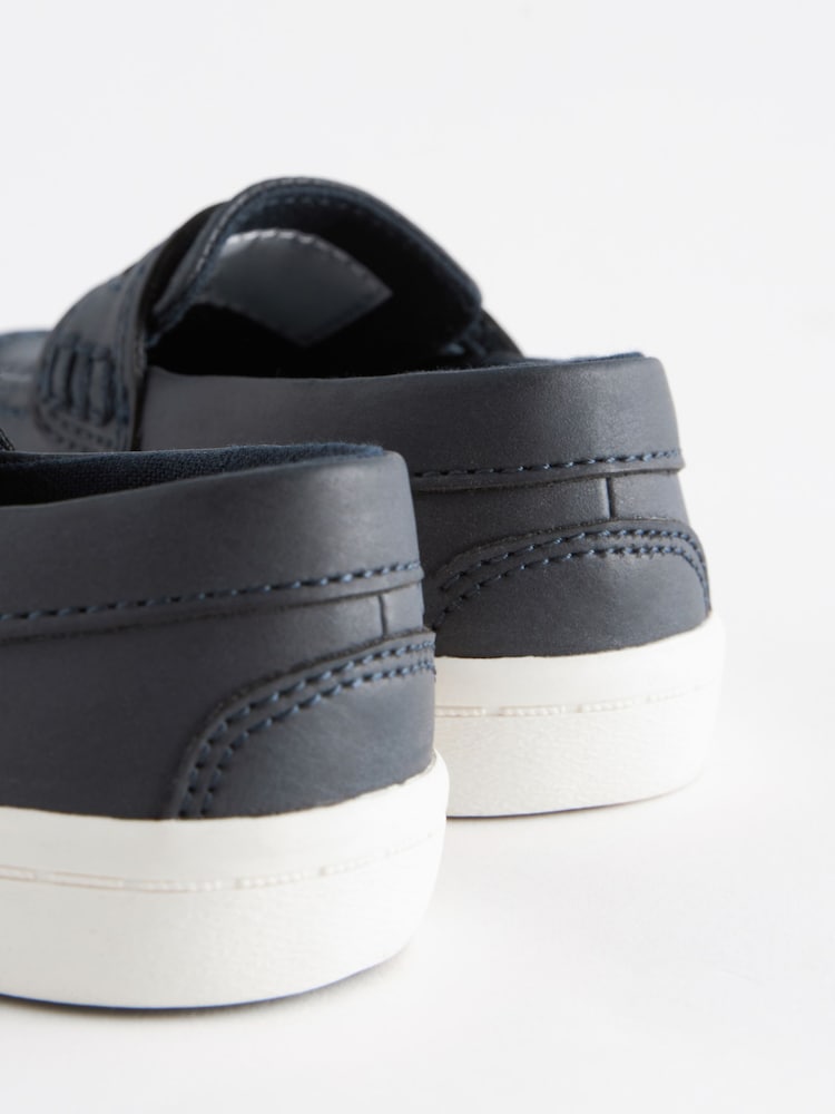 Navy Standard Fit (F) Penny Loafers - Image 6 of 6