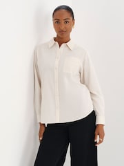 كريم - Finery Raquel Corduroy Long Sleeve Shirt - صورة 1 من 5
