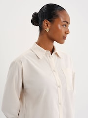 كريم - Finery Raquel Corduroy Long Sleeve Shirt - صورة 4 من 5