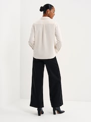 كريم - Finery Raquel Corduroy Long Sleeve Shirt - صورة 5 من 5