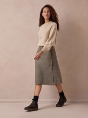 Celtic & Co. Brown Check Wrap Skirt - Image 2 of 10