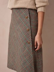 Celtic & Co. Brown Check Wrap Skirt - Image 3 of 10