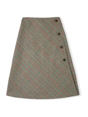 Celtic & Co. Brown Check Wrap Skirt - Image 6 of 10