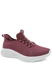 Rojo - Zapatillas deportivas Pavers Corte ancho Easy Step In con cordones elásticos - Imagen 3 de 6