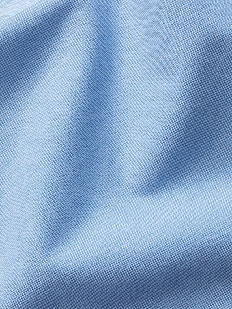Charles Tyrwhitt Blue Plain Short Sleeve Button Down Stretch Washed Oxford Shirt - Image 6 of 6
