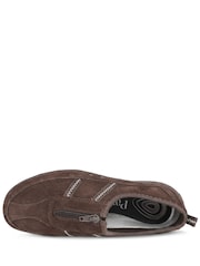Pavers Brown Memory Foam Leather Slip On Trainers - Image 5 of 6