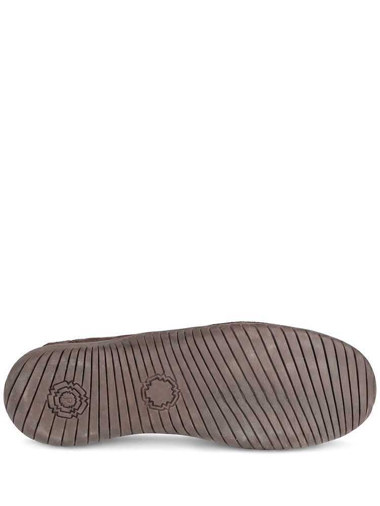 Pavers Brown Memory Foam Leather Slip On Trainers - Image 6 of 6