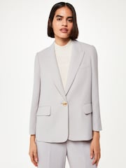Whistles Grey Boyfriend Petite Crepe Blazer - Image 3 of 5