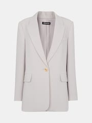 Whistles Grey Boyfriend Petite Crepe Blazer - Image 5 of 5