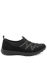 Pavers Black Leather Memory Foam Slip On Trainers - Image 2 of 6