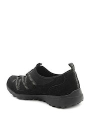 Pavers Black Leather Memory Foam Slip On Trainers - Image 4 of 6